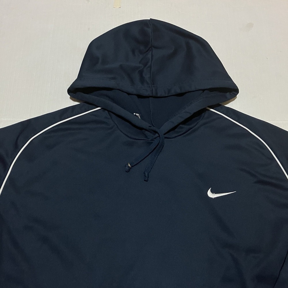 Vintage Nike Sweater Mens Size XXL‎ 2XL Blue Pullover Hoodie Silver Tab Y2K 90s